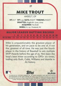 2021 Topps Archives Snapshots #27 Mike Trout Back