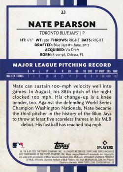 2021 Topps Archives Snapshots #33 Nate Pearson Back