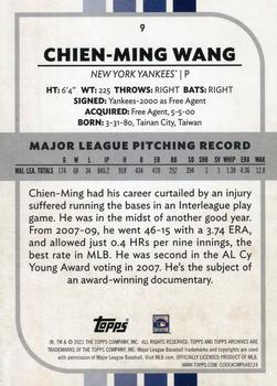 2021 Topps Archives Snapshots - Black & White #9 Chien-Ming Wang Back
