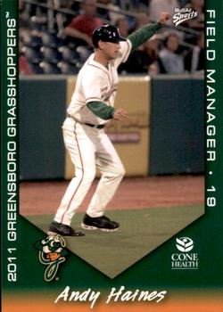 2011 MultiAd Greensboro Grasshoppers SGA #28 Andy Haines Front