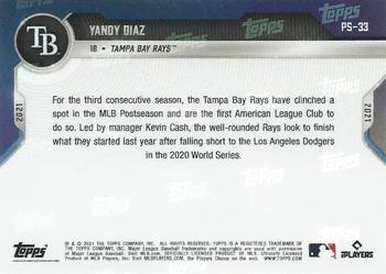 2021 Topps Now Postseason Tampa Bay Rays #PS-33 Yandy Diaz Back