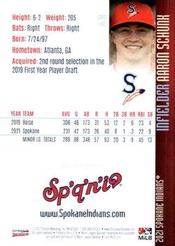 2021 Choice Spokane Indians #02 Aaron Schunk Back