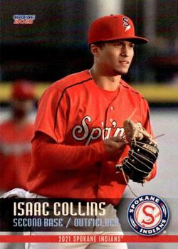 2021 Choice Spokane Indians #08 Isaac Collins Front