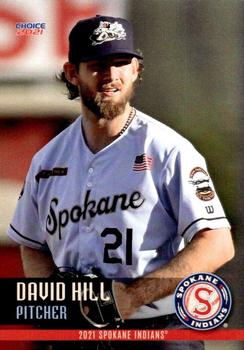 2021 Choice Spokane Indians #20 David Hill Front