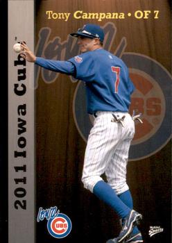 2011 MultiAd Iowa Cubs #8 Tony Campana Front