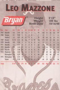 2001 Bryan Atlanta Braves Perforated #NNO Leo Mazzone Back