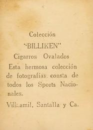 1923 Billiken #NNO Bernardo Baro Back