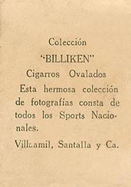 1923 Billiken #NNO Jose Maria Fernandez Back