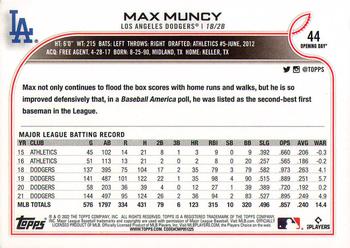 2022 Topps Opening Day #44 Max Muncy Back