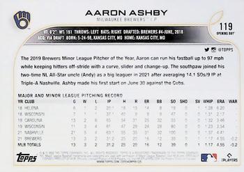 2022 Topps Opening Day #119 Aaron Ashby Back