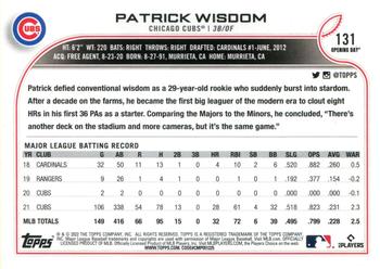 2022 Topps Opening Day #131 Patrick Wisdom Back