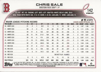 2022 Topps Opening Day #142 Chris Sale Back