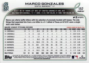 2022 Topps Opening Day #157 Marco Gonzales Back
