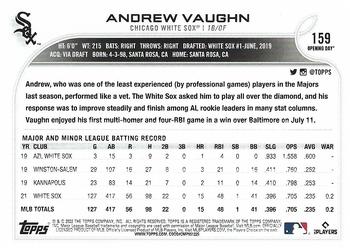 2022 Topps Opening Day #159 Andrew Vaughn Back