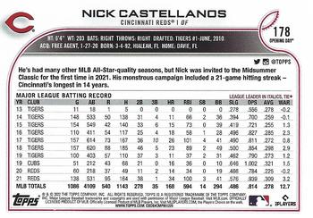 2022 Topps Opening Day #178 Nick Castellanos Back
