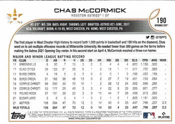 2022 Topps Opening Day #190 Chas McCormick Back