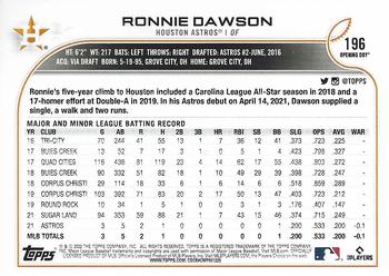 2022 Topps Opening Day #196 Ronnie Dawson Back