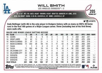 2022 Topps Opening Day #205 Will Smith Back
