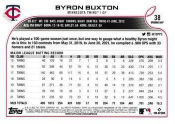2022 Topps Opening Day #38 Byron Buxton Back