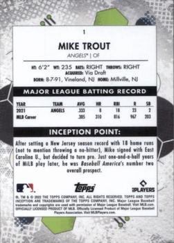 2022 Topps Inception #1 Mike Trout Back