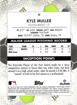 2022 Topps Inception #59 Kyle Muller Back