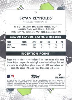 2022 Topps Inception #78 Bryan Reynolds Back