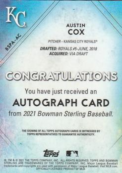 2021 Bowman Sterling - Prospect Autographs #BSPA-AC Austin Cox Back