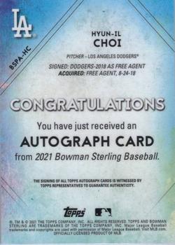 2021 Bowman Sterling - Prospect Autographs #BSPA-HC Hyun-il Choi Back
