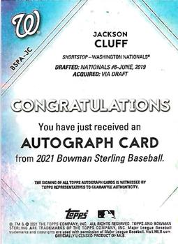 2021 Bowman Sterling - Prospect Autographs #BSPA-JC Jackson Cluff Back