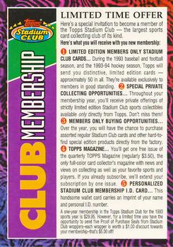 1993 Stadium Club - 1993 Stadium Club Membership Forms #NNO 1993 Stadium Club Membership Form Front