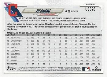 2021 Topps Update - Gold Foil #US328 Yu Chang Back