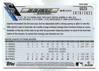 2021 Topps Update - Gold #US25 Chi Chi Gonzalez Back