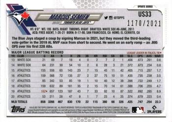 2021 Topps Update - Gold #US33 Marcus Semien Back