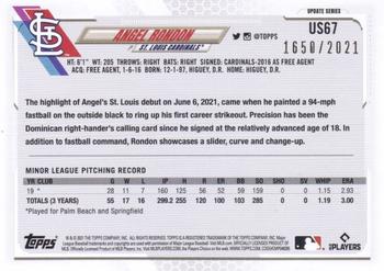 2021 Topps Update - Gold #US67 Angel Rondon Back