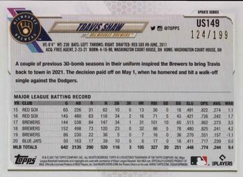 2021 Topps Update - Red Foilboard #US149 Travis Shaw Back