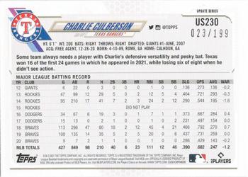 2021 Topps Update - Red Foilboard #US230 Charlie Culberson Back