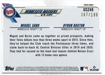 2021 Topps Update - Red Foilboard #US248 Byron Buxton / Miguel Sano Back