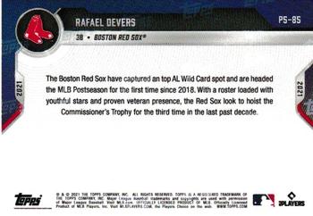 2021 Topps Now Postseason Boston Red Sox #PS-85 Rafael Devers Back