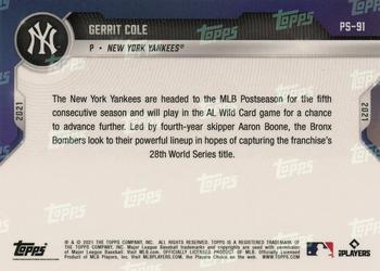 2021 Topps Now Postseason New York Yankees #PS-91 Gerrit Cole Back