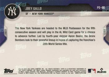 2021 Topps Now Postseason New York Yankees #PS-96 Joey Gallo Back