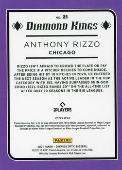 2021 Donruss Optic - Holo #21 Anthony Rizzo Back
