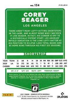 2021 Donruss Optic - Lime Green #134 Corey Seager Back