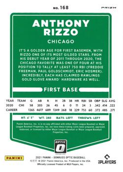 2021 Donruss Optic - Lime Green #168 Anthony Rizzo Back
