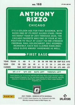 2021 Donruss Optic - Red Wave #168 Anthony Rizzo Back