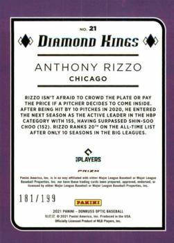 2021 Donruss Optic - Red/White/Blue #21 Anthony Rizzo Back