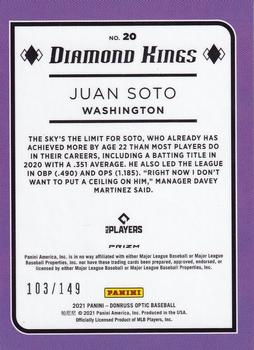 2021 Donruss Optic - Black Stars #20 Juan Soto Back