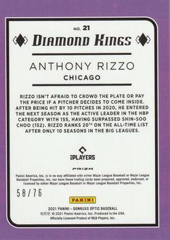 2021 Donruss Optic - Spirit of 76 #21 Anthony Rizzo Back