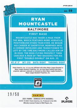 2021 Donruss Optic - Carolina Blue #59 Ryan Mountcastle Back