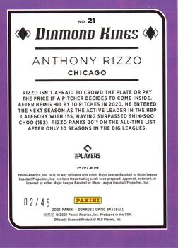 2021 Donruss Optic - Liberty #21 Anthony Rizzo Back