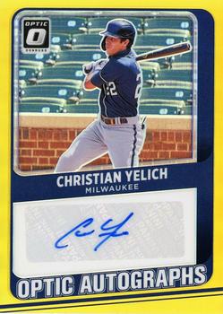 2021 Donruss Optic - Optic Autographs Gold #OA-CY Christian Yelich Front